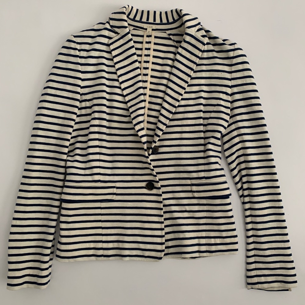 Crew Soft Navy Striped Blazer